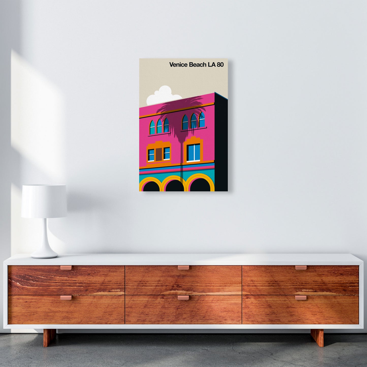 Venice Beach 80 Art Print by Bo Lundberg A2 Canvas