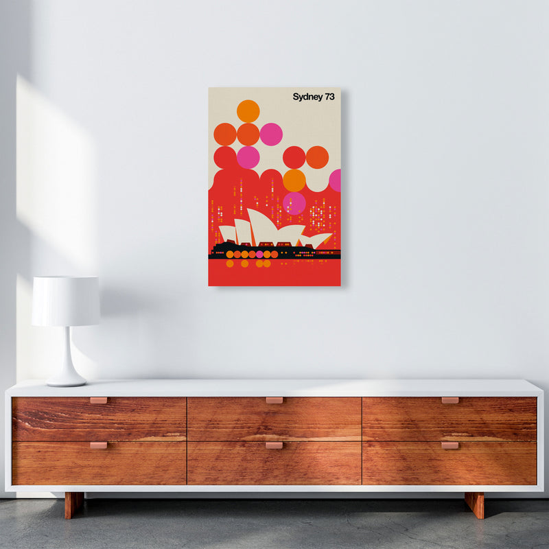 Sydney 73 Red Art Print by Bo Lundberg A2 Canvas
