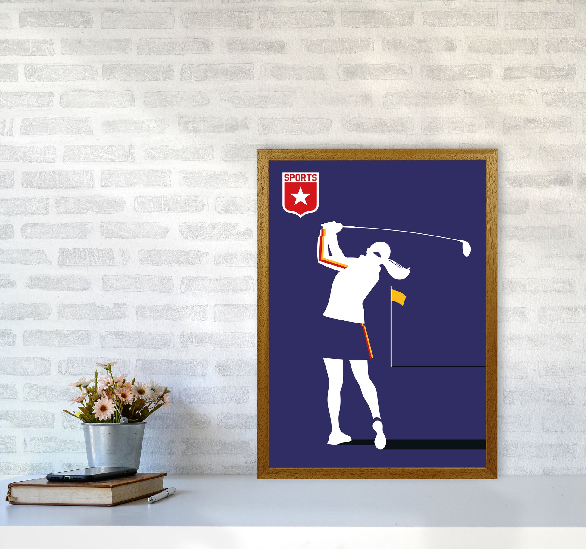 Golf Blue Art Print by Bo Lundberg A2 Print Only