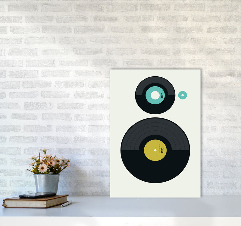 Icons LP vs EP Rev Art Print by Bo Lundberg A2 Black Frame