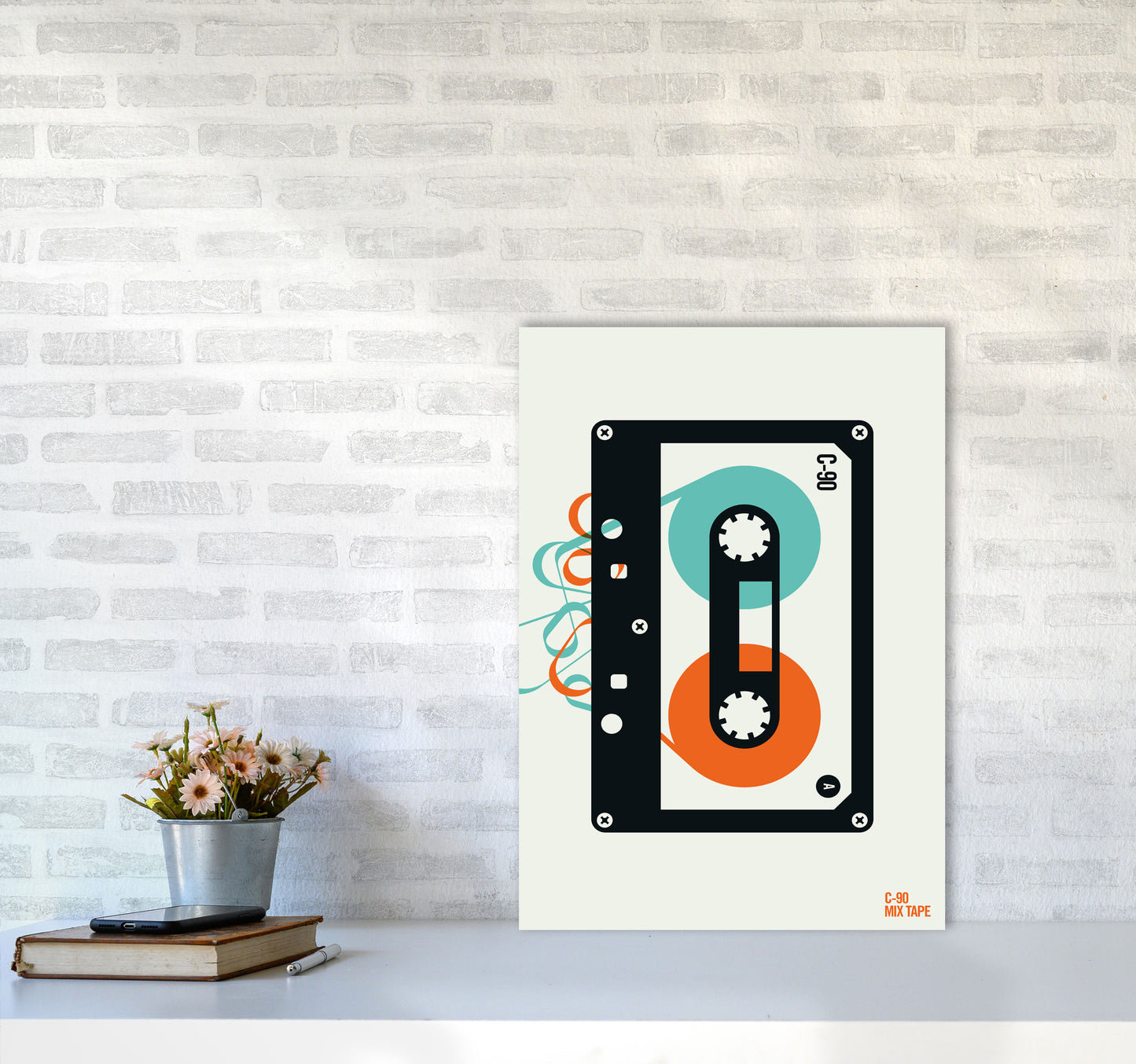 Icons Mixtape Art Print by Bo Lundberg A2 Black Frame