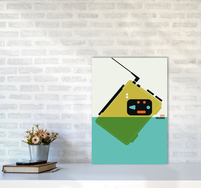 Icons Walkman Art Print by Bo Lundberg A2 Black Frame
