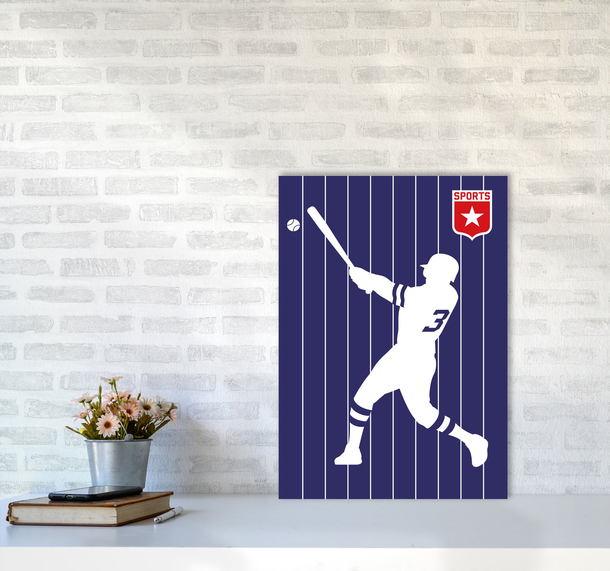 Baseball Art Print by Bo Lundberg A2 Black Frame