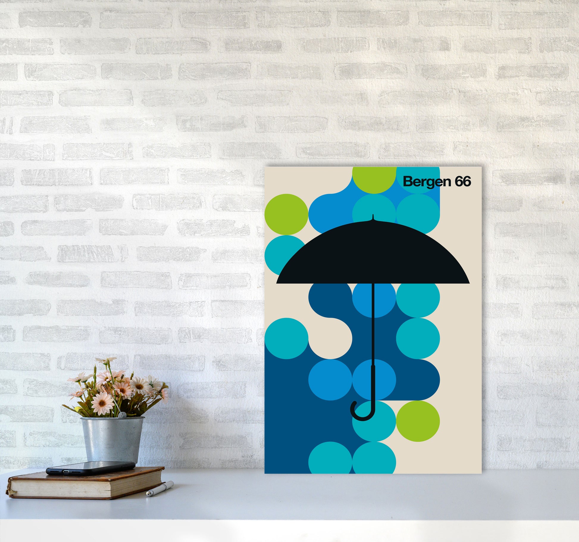 Bergen 66 Art Print by Bo Lundberg A2 Black Frame