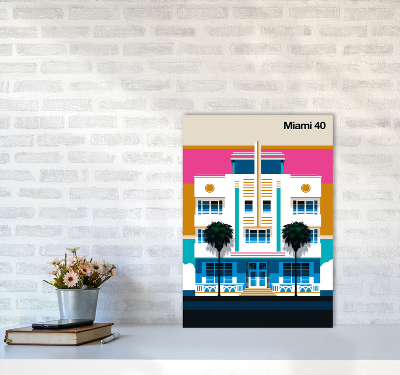 Miami 40 Art Print by Bo Lundberg A2 Black Frame