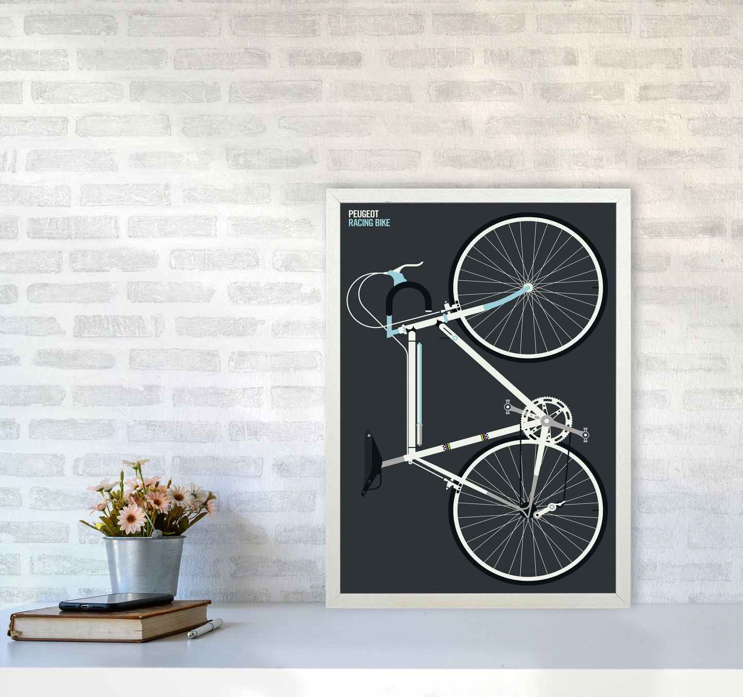 Peugeot Full Art Print by Bo Lundberg A2 Oak Frame