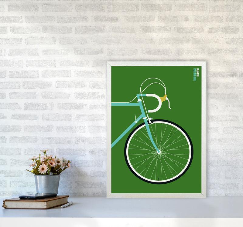 Icons Bianchi Front Art Print by Bo Lundberg A2 Oak Frame