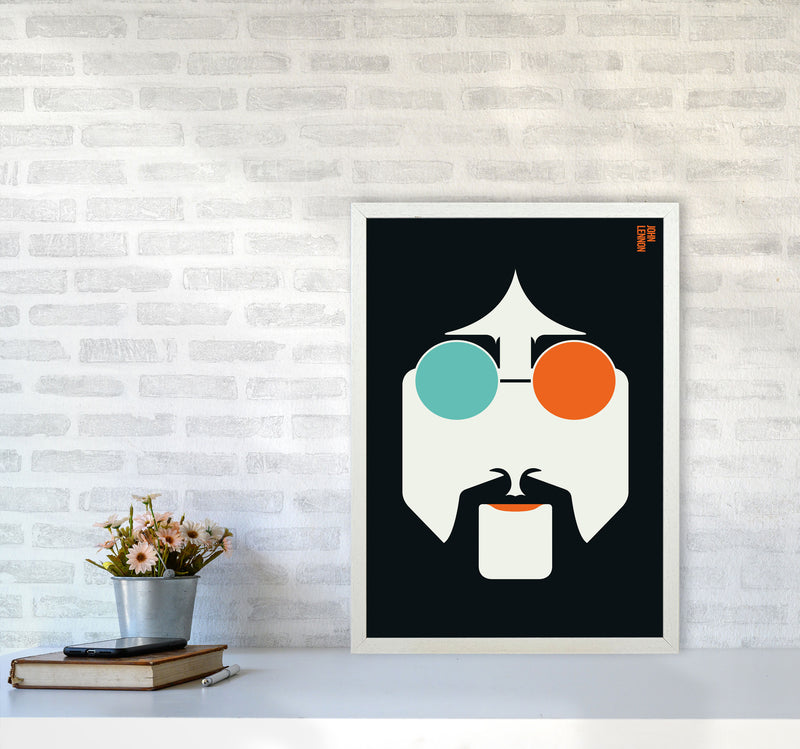 Icons John Lennon Art Print by Bo Lundberg A2 Oak Frame