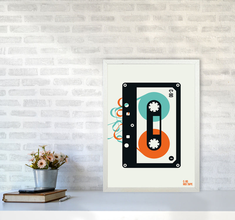 Icons Mixtape Art Print by Bo Lundberg A2 Oak Frame