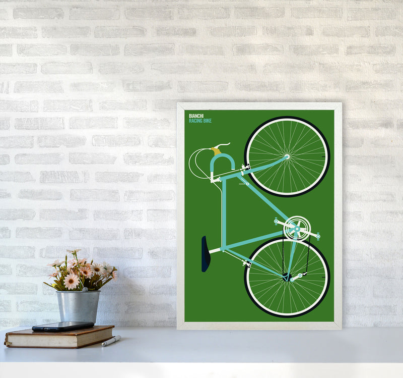 Icons Bianchi Full Art Print by Bo Lundberg A2 Oak Frame