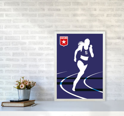 Runner Art Print by Bo Lundberg A2 Oak Frame