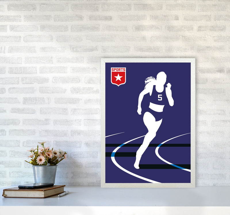 Runner Art Print by Bo Lundberg A2 Oak Frame