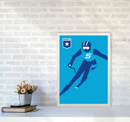 Slalom Art Print by Bo Lundberg A2 Oak Frame