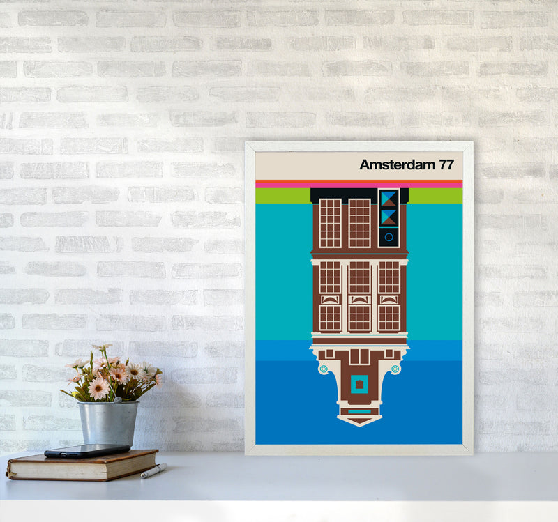 Amsterdam 77 Art Print by Bo Lundberg A2 Oak Frame