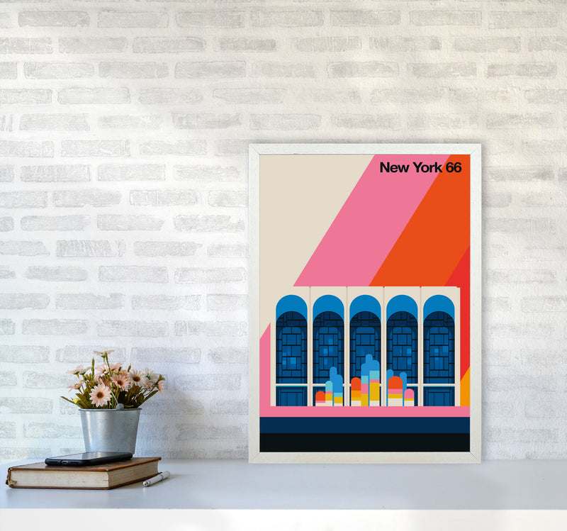 New York 66 Art Print by Bo Lundberg A2 Oak Frame