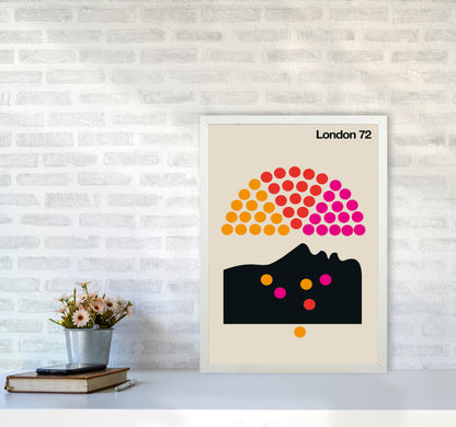 London 72 Art Print by Bo Lundberg A2 Oak Frame