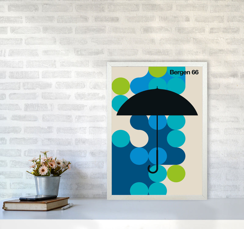Bergen 66 Art Print by Bo Lundberg A2 Oak Frame