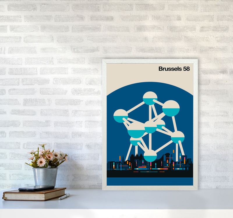 Brussels 58 Art Print by Bo Lundberg A2 Oak Frame