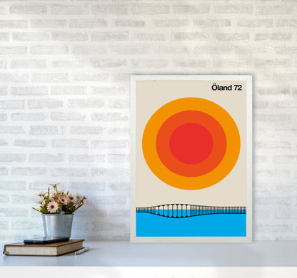 Öland 72 Art Print by Bo Lundberg A2 Oak Frame