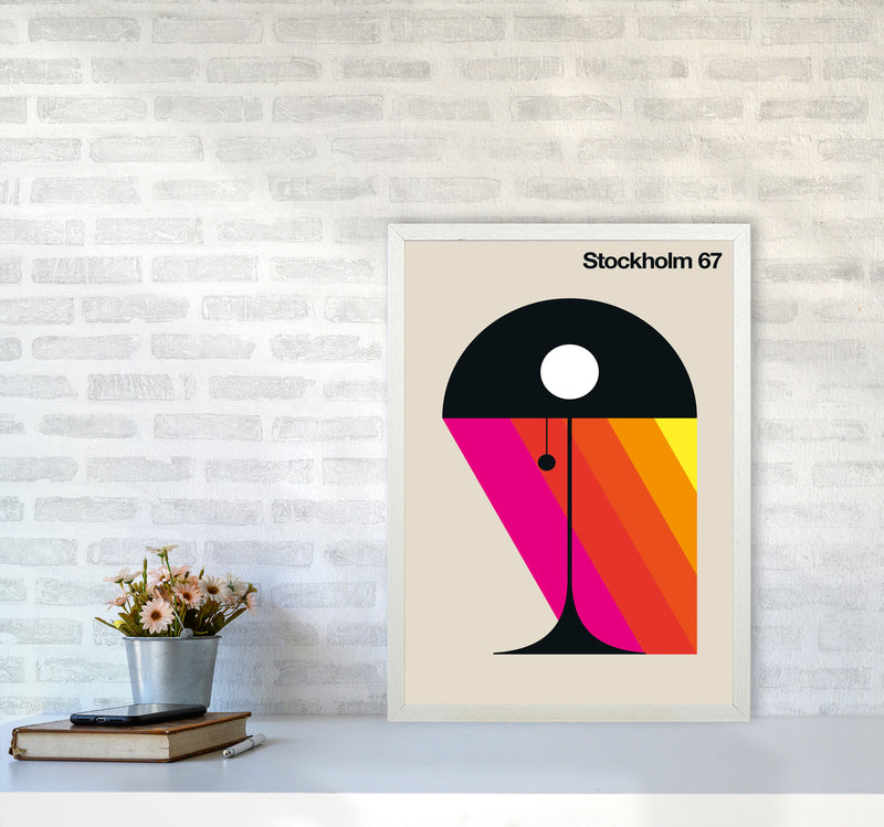Stockholm 67 Art Print by Bo Lundberg A2 Oak Frame