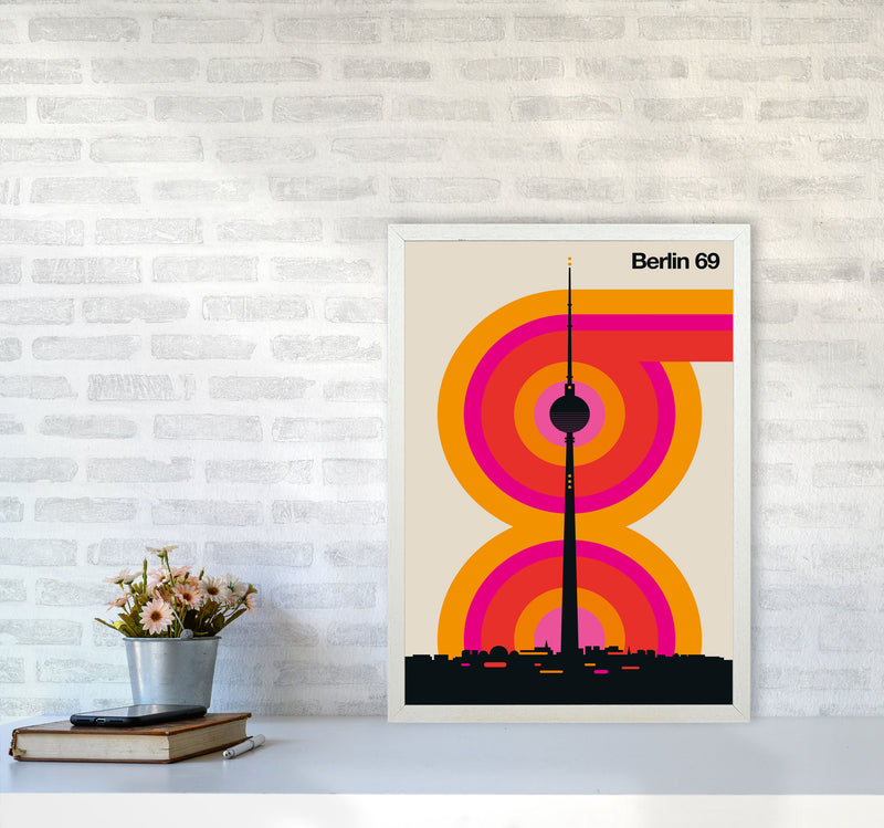 Berlin 69 Art Print by Bo Lundberg A2 Oak Frame