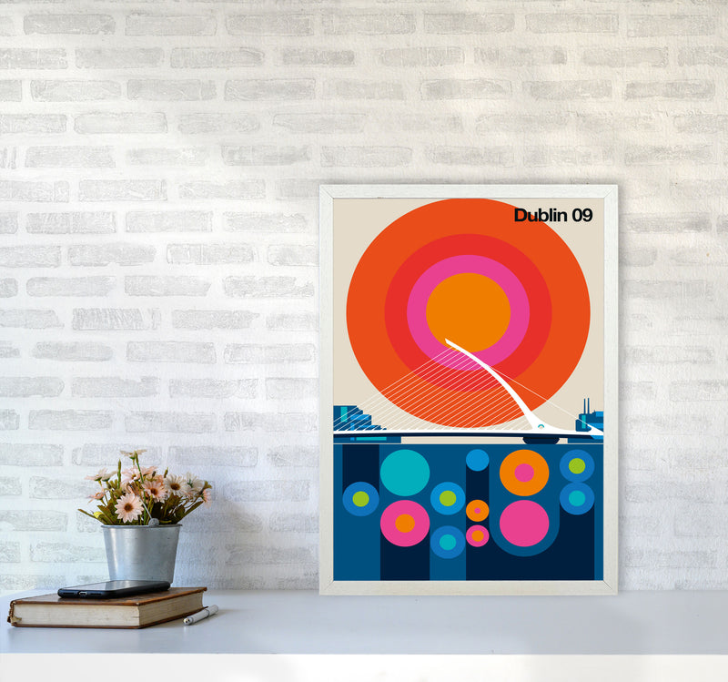 Dublin 09 Art Print by Bo Lundberg A2 Oak Frame