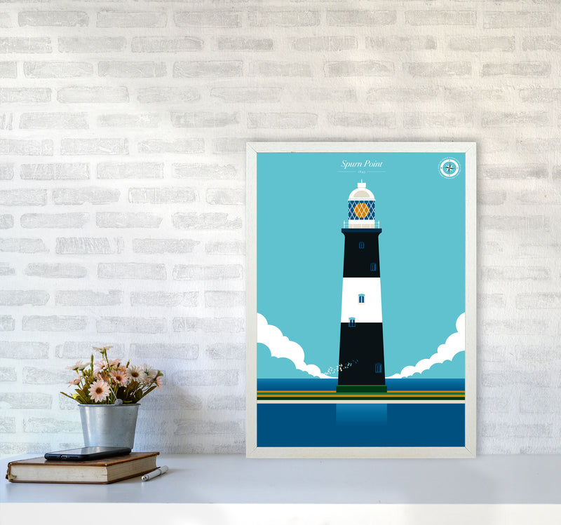 Spurn Point Art Print by Bo Lundberg A2 Oak Frame