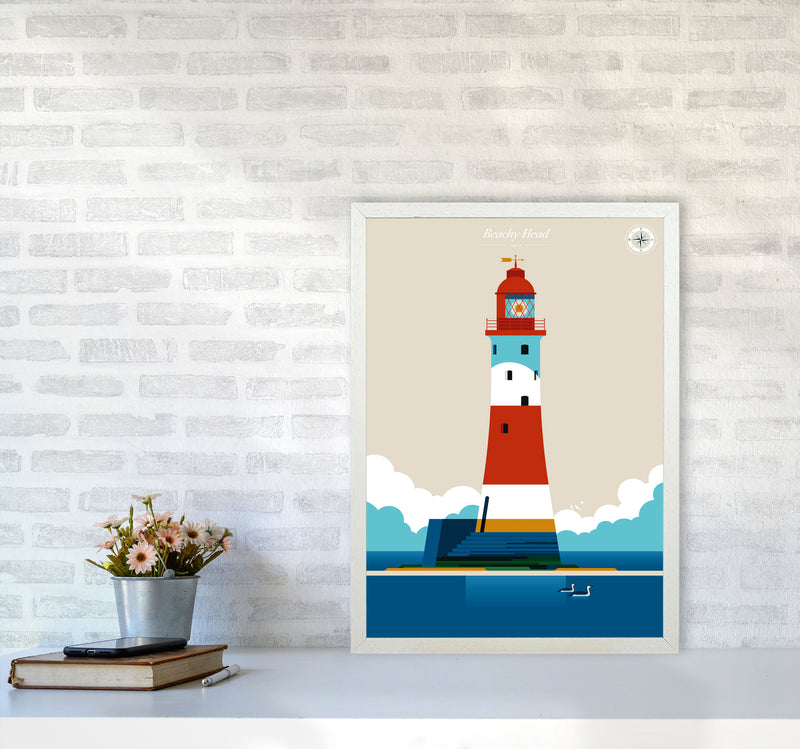 Beachy Head Art Print by Bo Lundberg A2 Oak Frame
