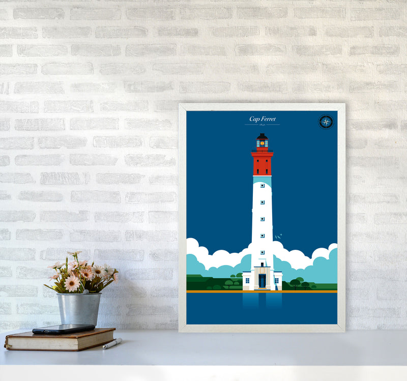 Cap Ferret Art Print by Bo Lundberg A2 Oak Frame