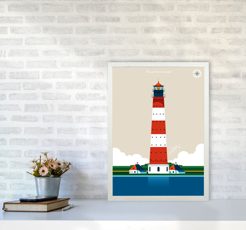 Westerheversand Art Print by Bo Lundberg A2 Oak Frame
