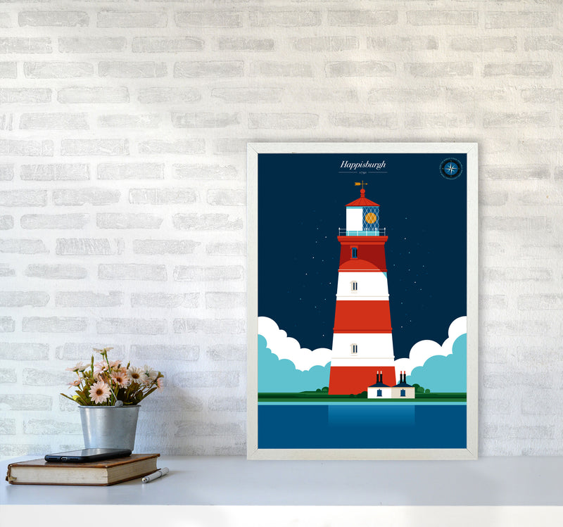 Happisburgh Art Print by Bo Lundberg A2 Oak Frame