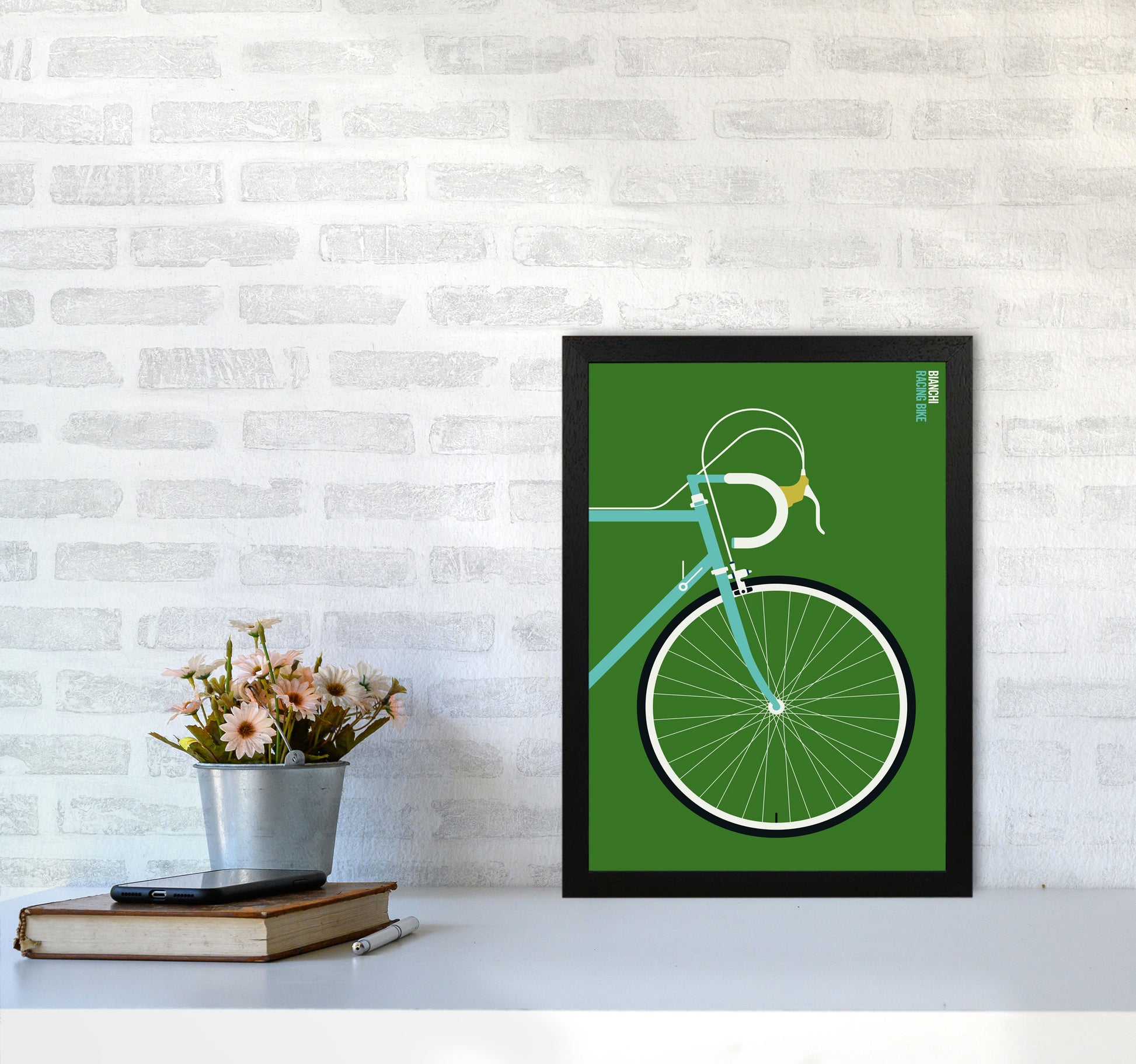 Icons Bianchi Front Art Print by Bo Lundberg A3 White Frame