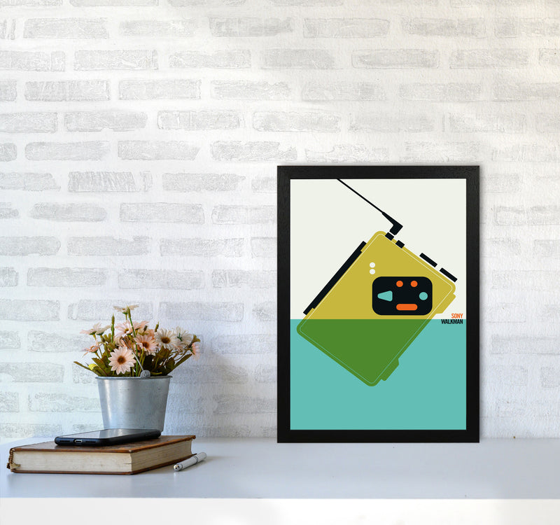 Icons Walkman Art Print by Bo Lundberg A3 White Frame