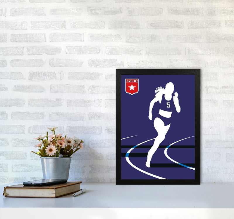 Runner Art Print by Bo Lundberg A3 White Frame
