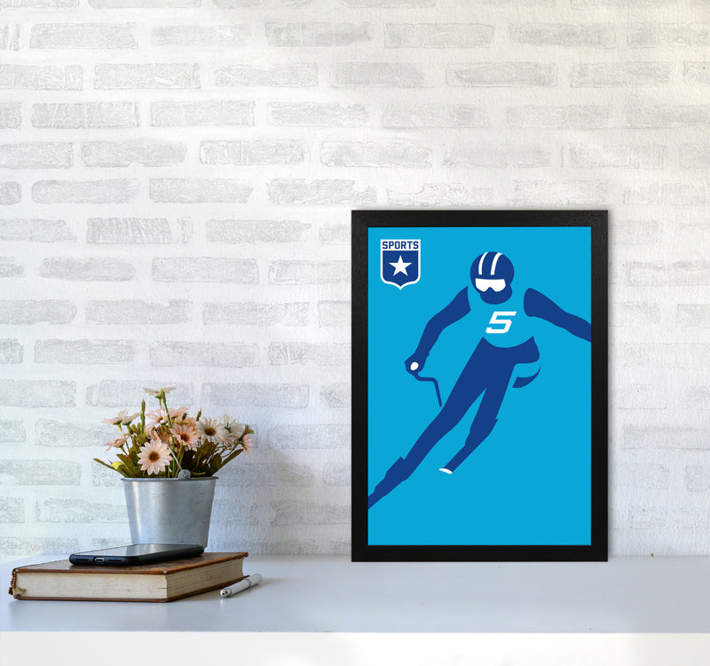 Slalom Art Print by Bo Lundberg A3 White Frame
