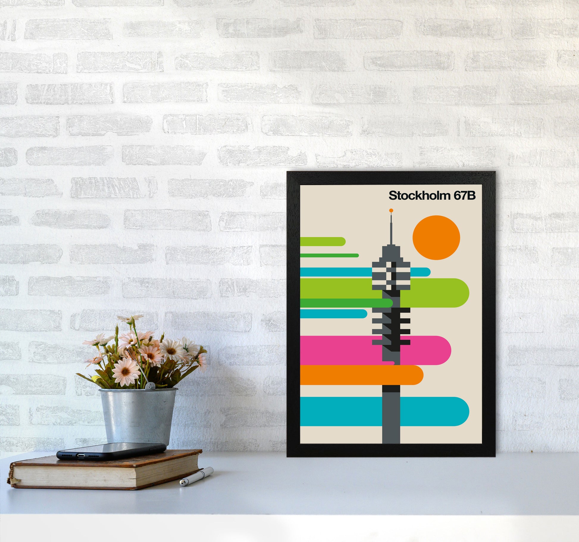 Stockholm 67B Art Print by Bo Lundberg A3 White Frame