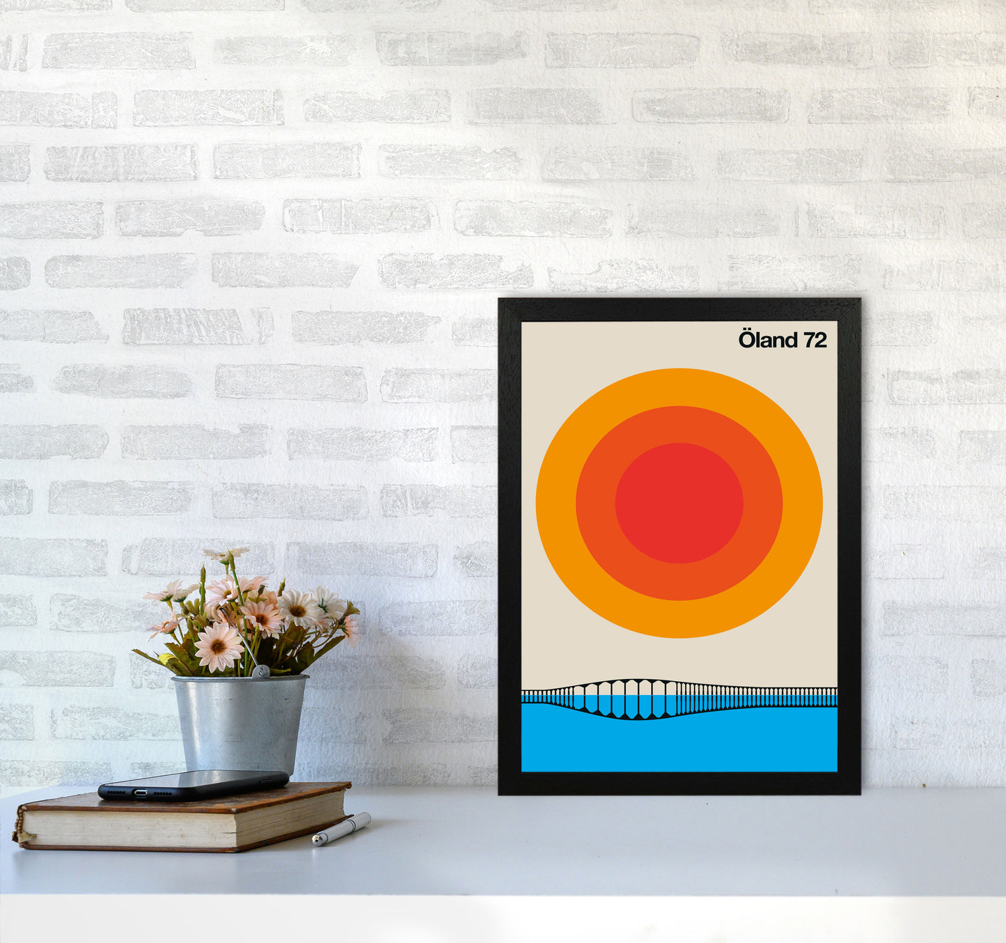 Öland 72 Art Print by Bo Lundberg A3 White Frame