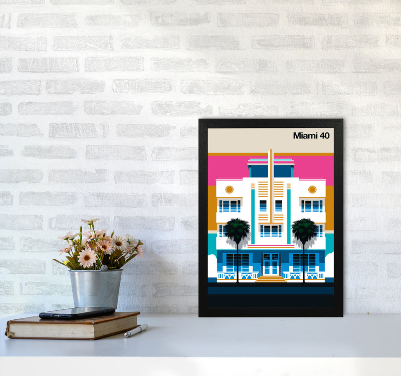 Miami 40 Art Print by Bo Lundberg A3 White Frame