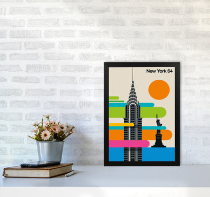 New York 64 Art Print by Bo Lundberg A3 White Frame