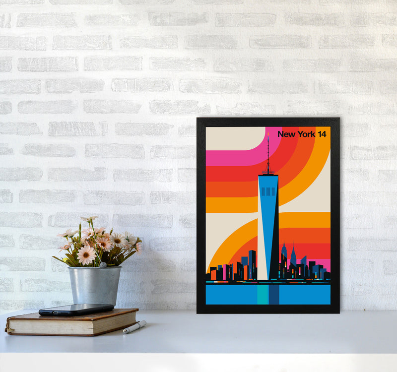 New York 14 Art Print by Bo Lundberg A3 White Frame