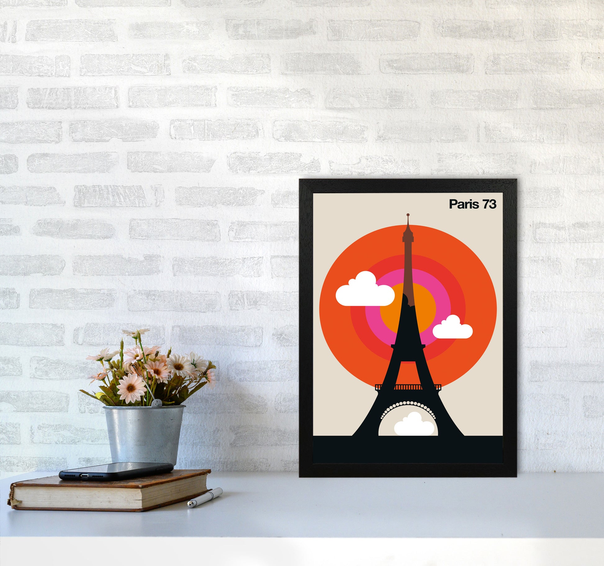 Paris 73 Art Print by Bo Lundberg A3 White Frame
