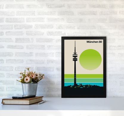 München 80 Art Print by Bo Lundberg A3 White Frame