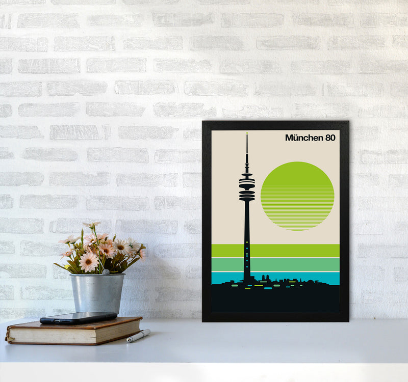 München 80 Art Print by Bo Lundberg A3 White Frame