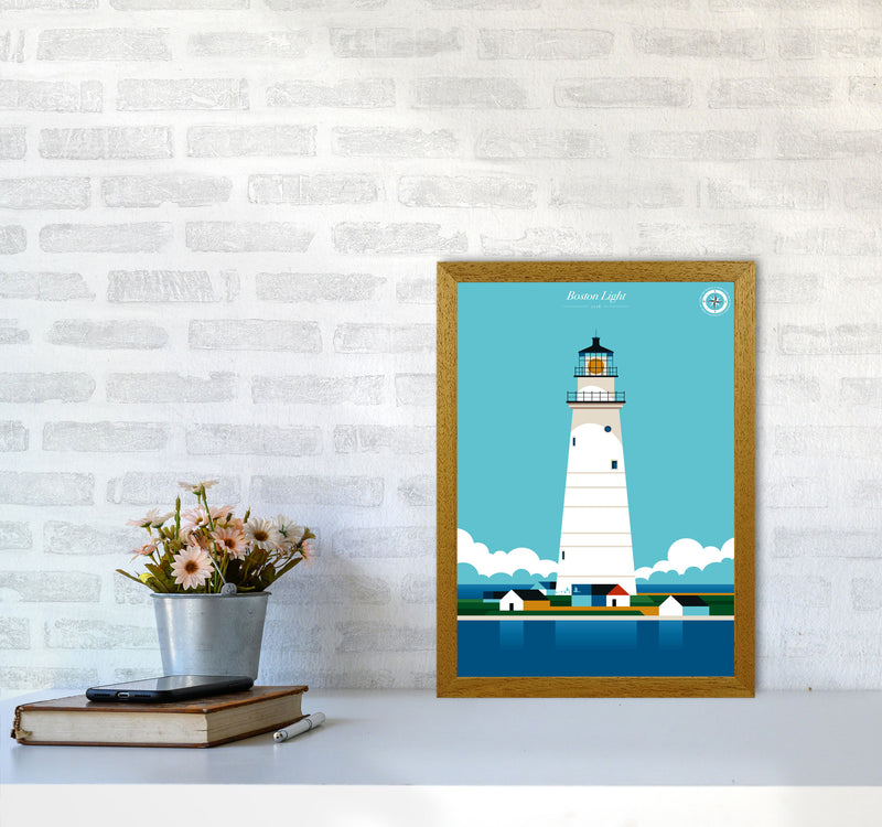Boston Light Art Print by Bo Lundberg A3 Print Only