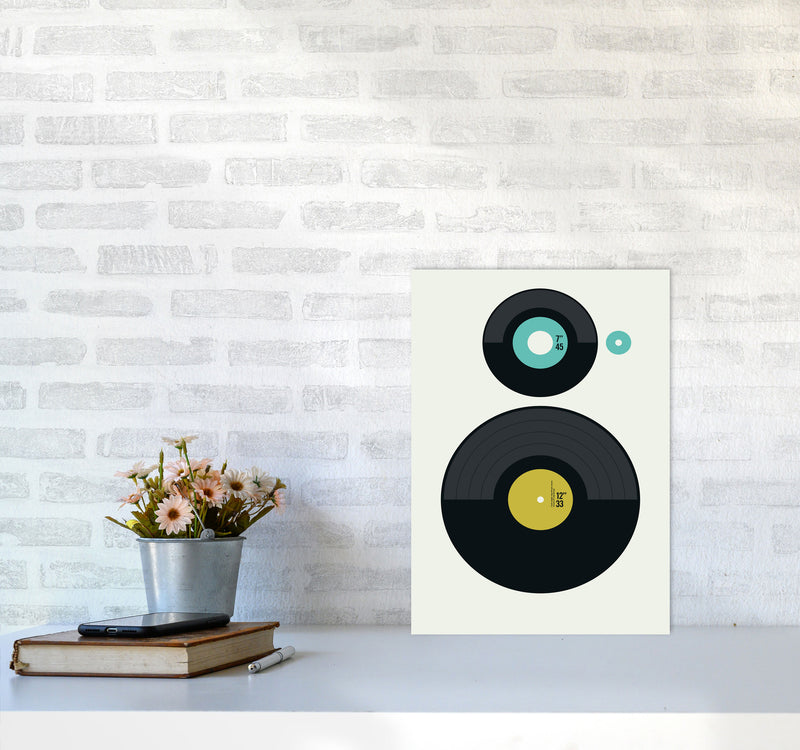 Icons LP vs EP Rev Art Print by Bo Lundberg A3 Black Frame