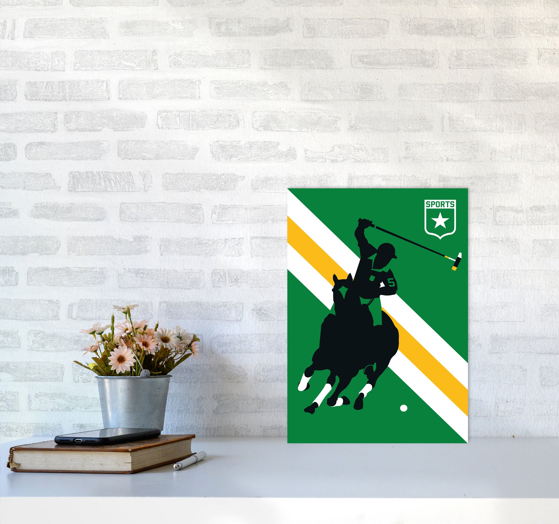 Polo Art Print by Bo Lundberg A3 Black Frame