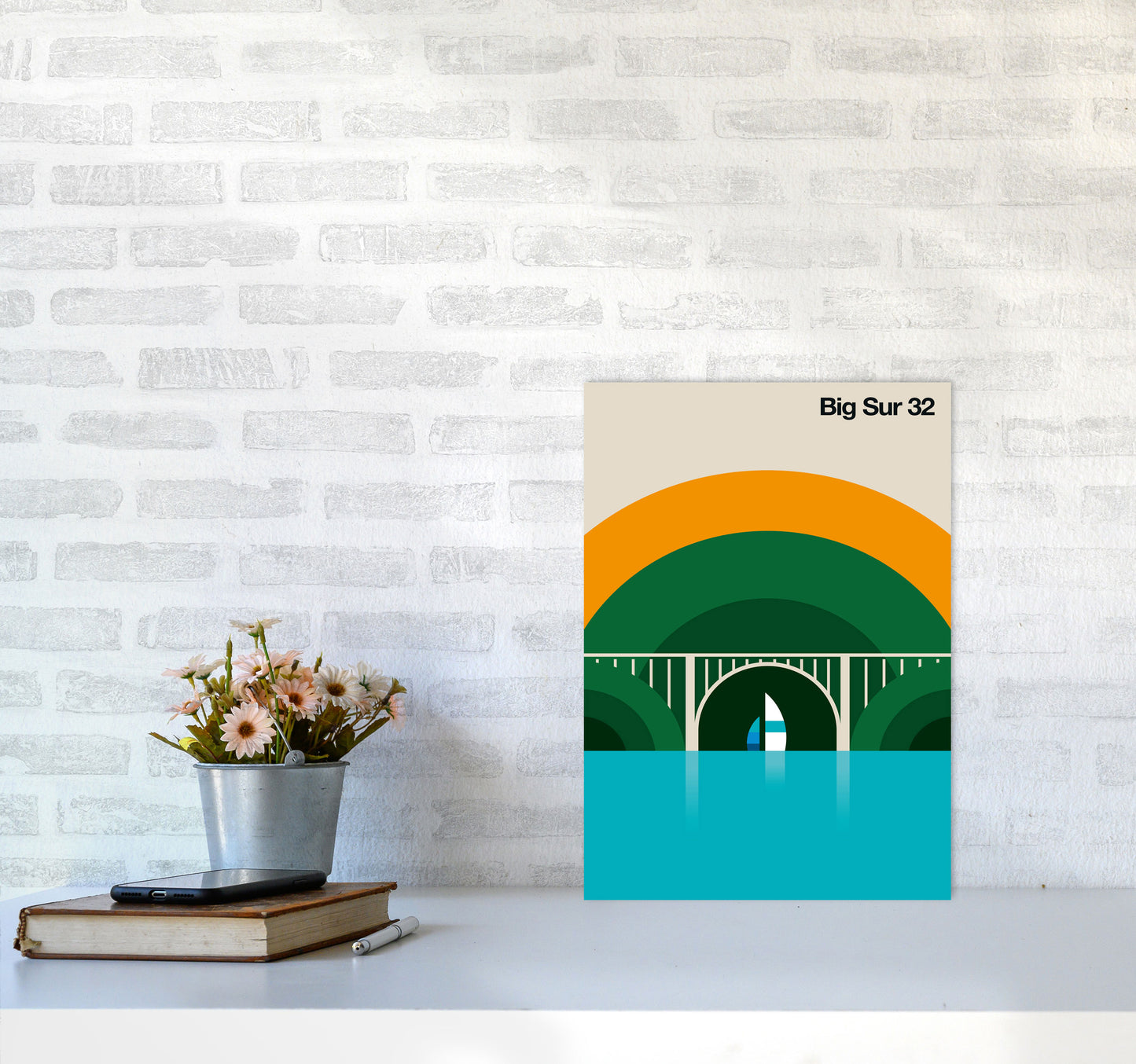 Big Sur 32 Art Print by Bo Lundberg A3 Black Frame