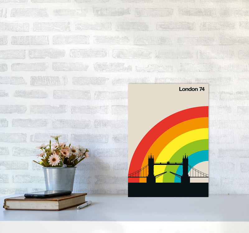 London 74 Art Print by Bo Lundberg A3 Black Frame