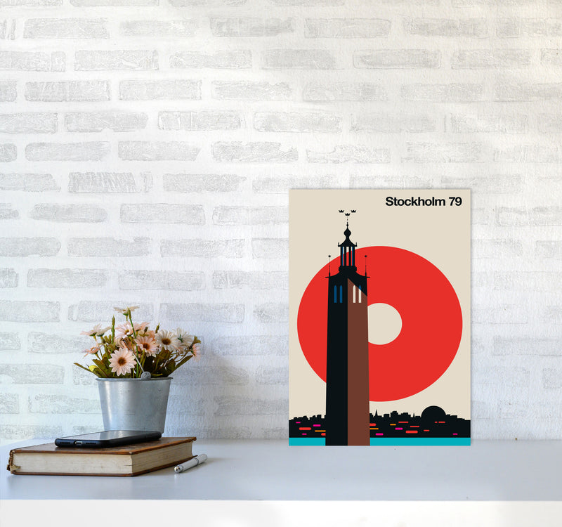 Stockholm 79 Art Print by Bo Lundberg A3 Black Frame