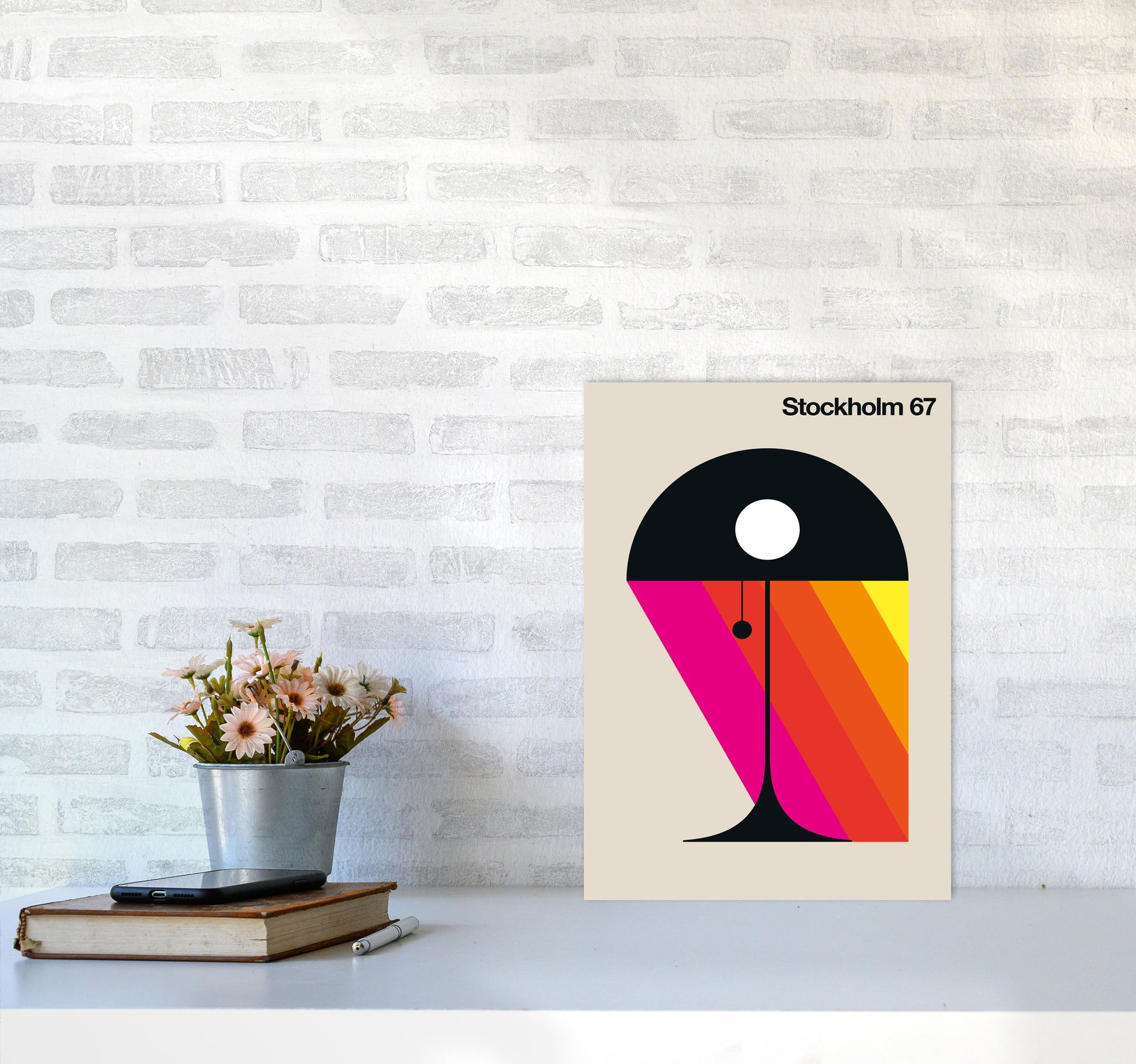 Stockholm 67 Art Print by Bo Lundberg A3 Black Frame